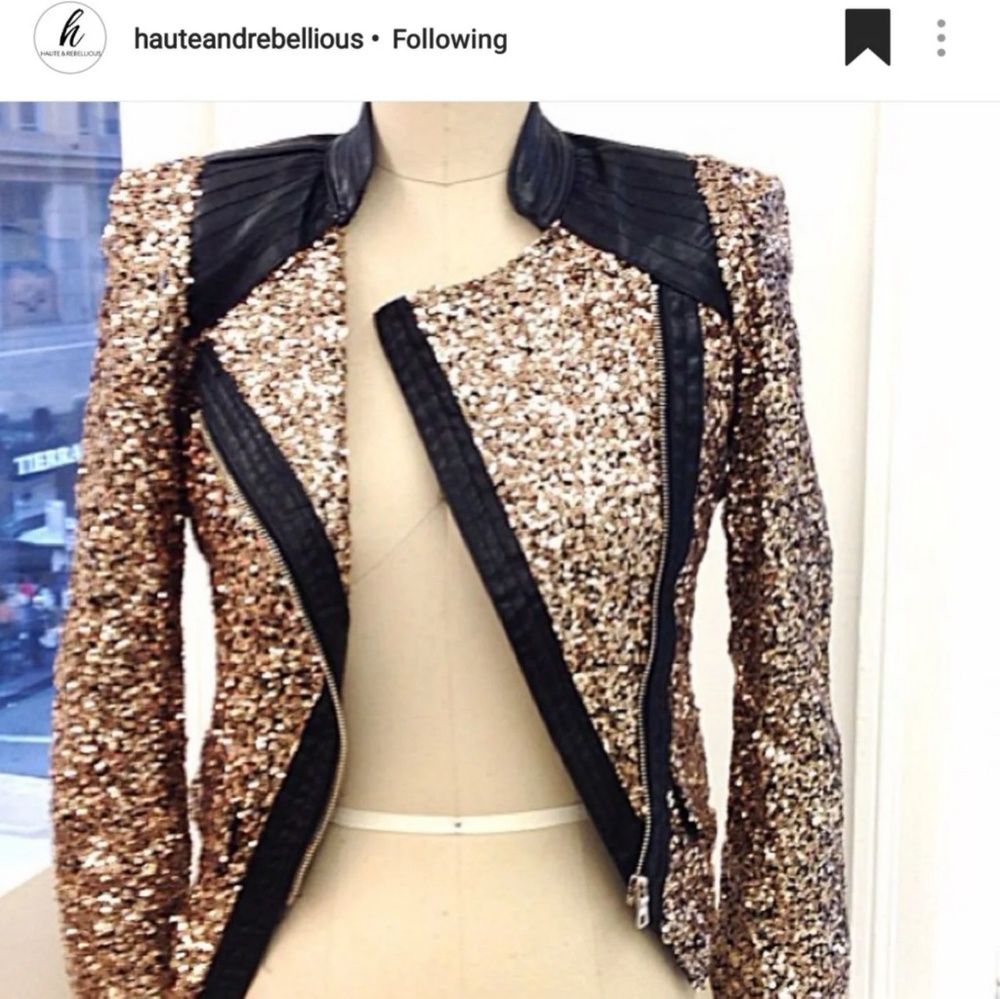 Gold sequin blazer